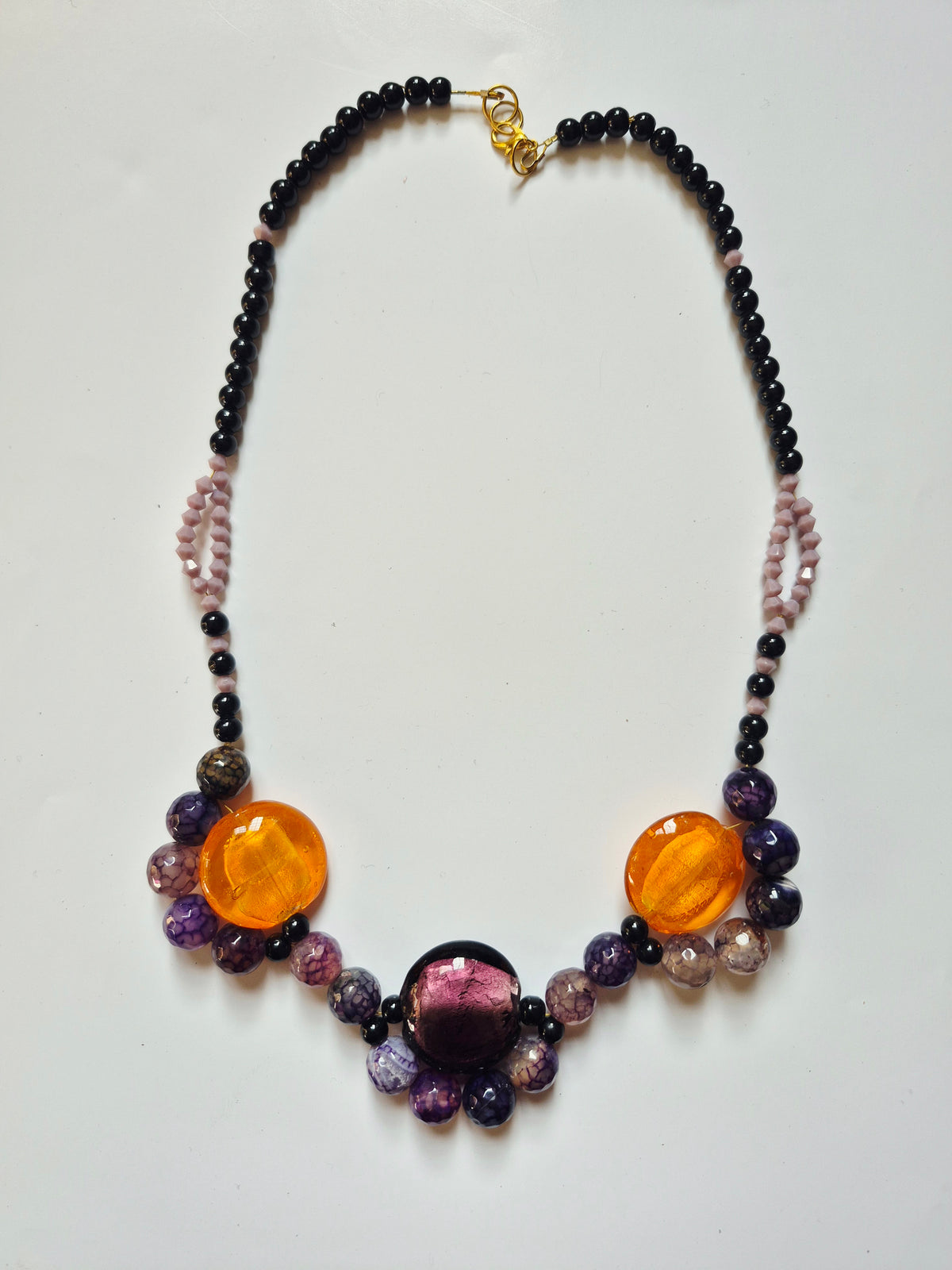 Collar ágatas morado