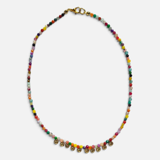 Collar Ágatas de Colores & Dorado