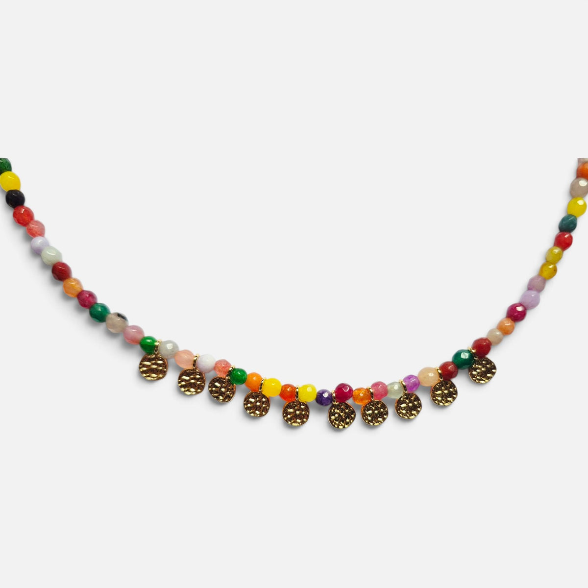 Collar Ágatas de Colores & Dorado