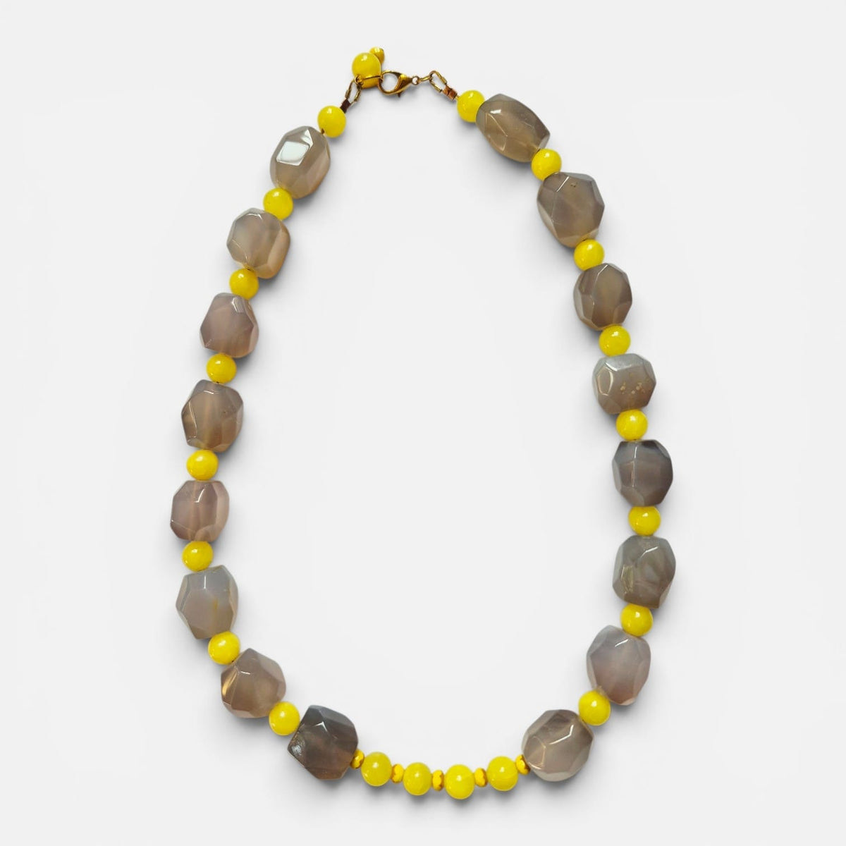 Collar Ágata Gris & Amarillo