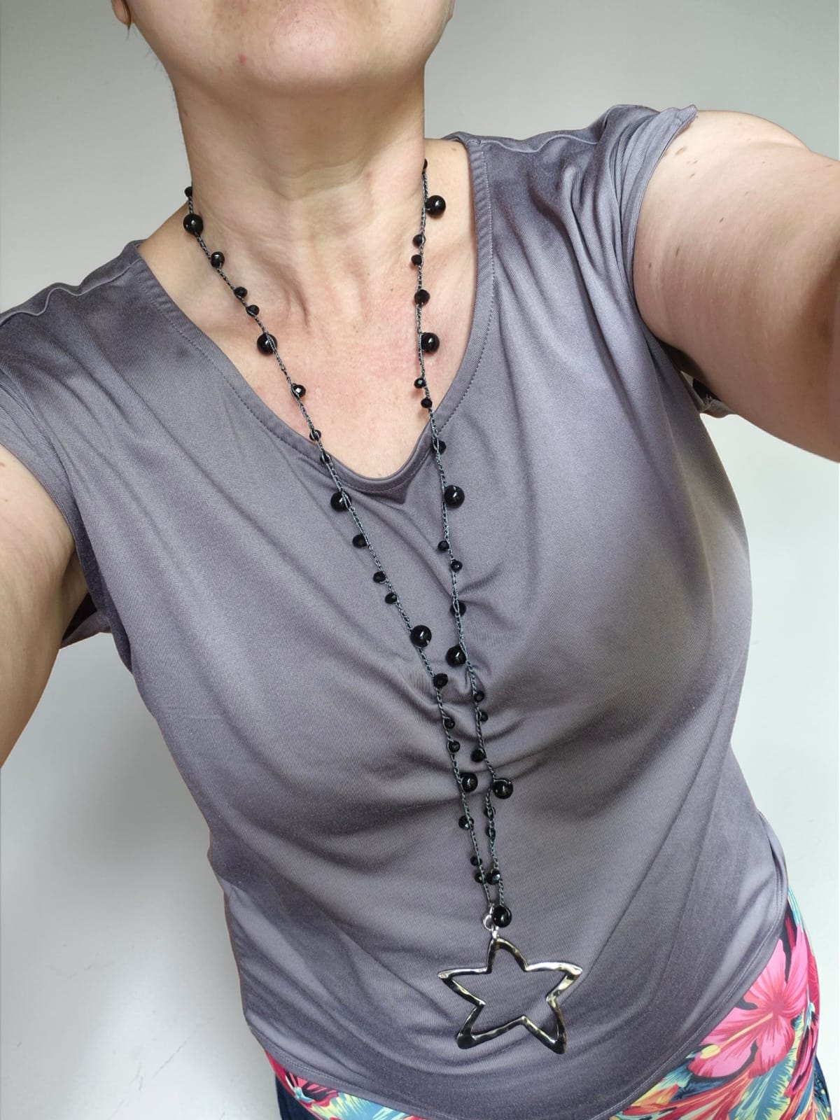 Collar crochet negro estrella