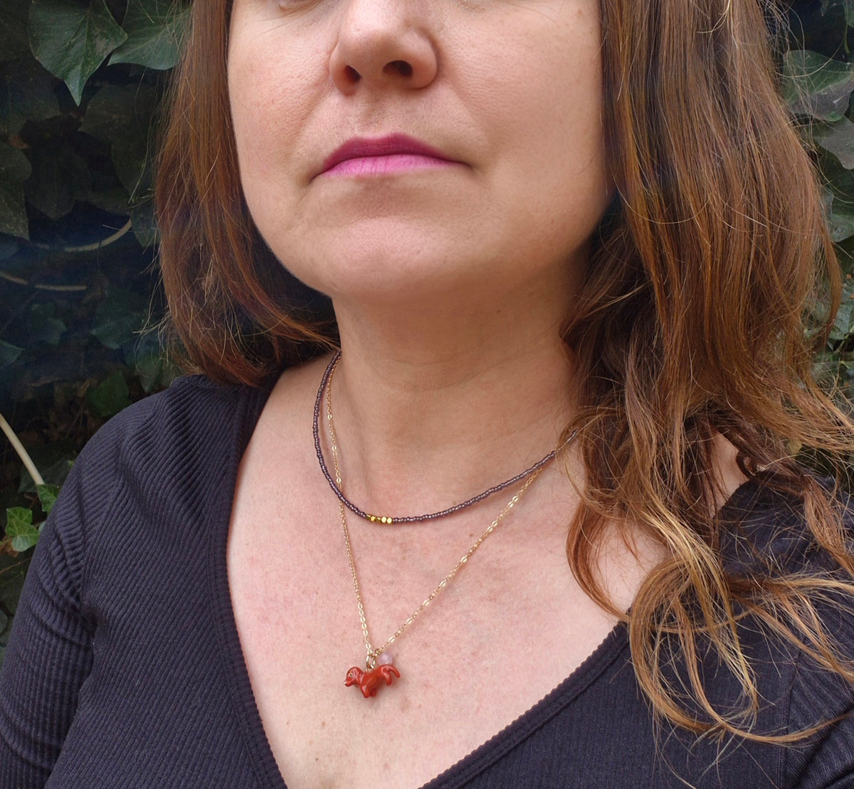 Set de collares Salchicha y mostacillas