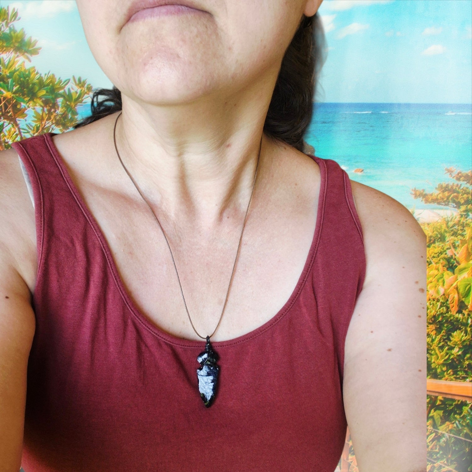 Collar de Obsidiana Negra Natural