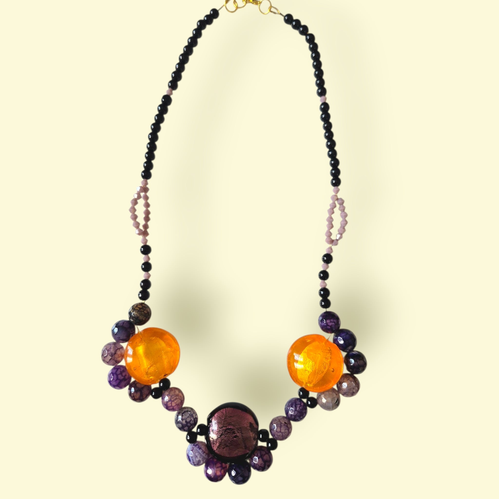 Collar ágatas morado