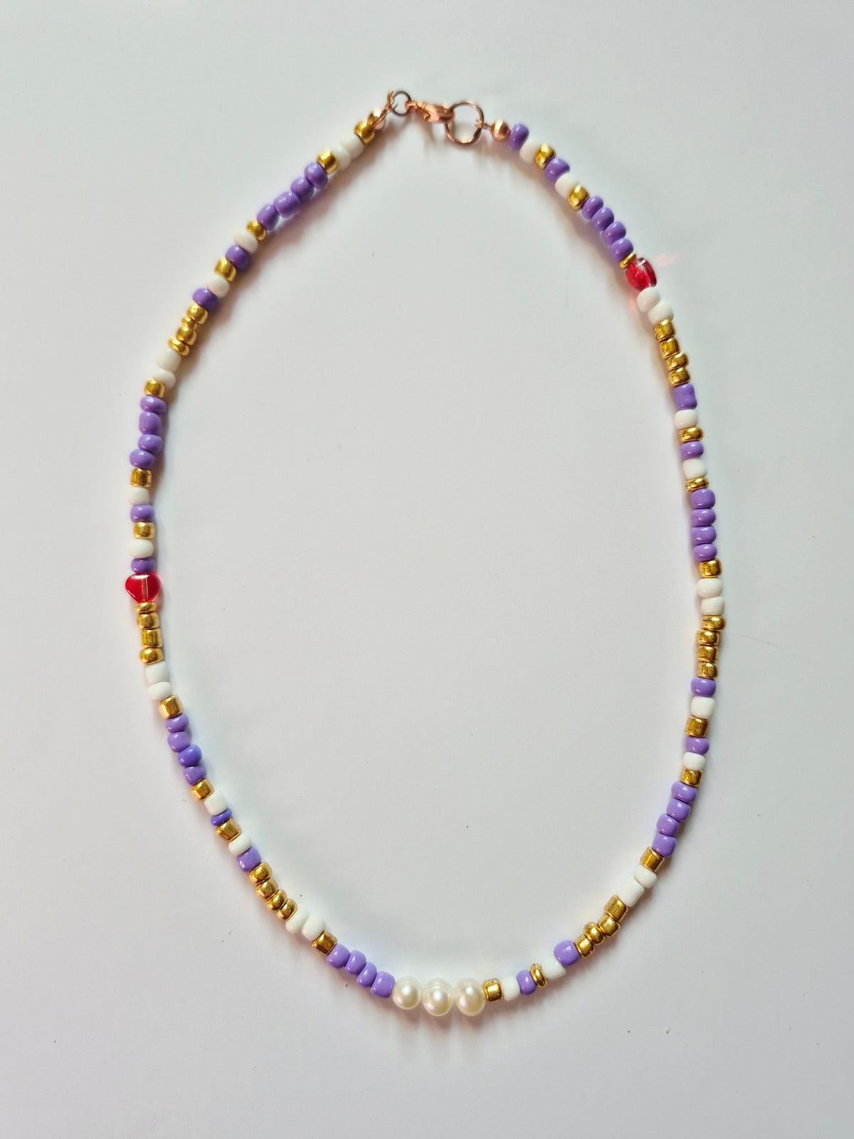 Collar de Mostacillas de Colores y Perlas de Río