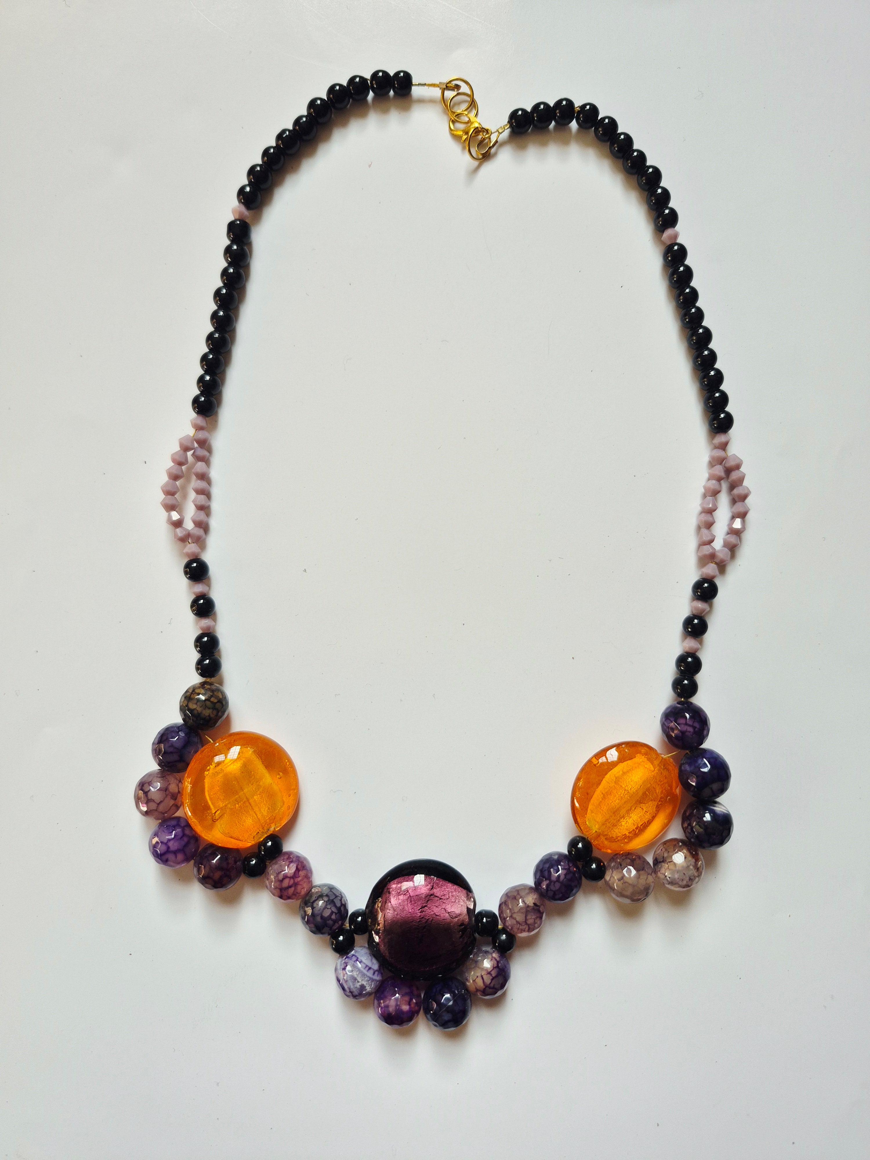 Collar ágatas morado