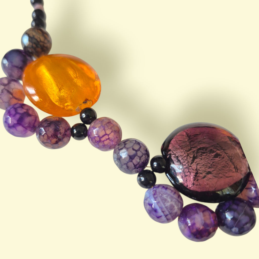 Collar ágatas morado