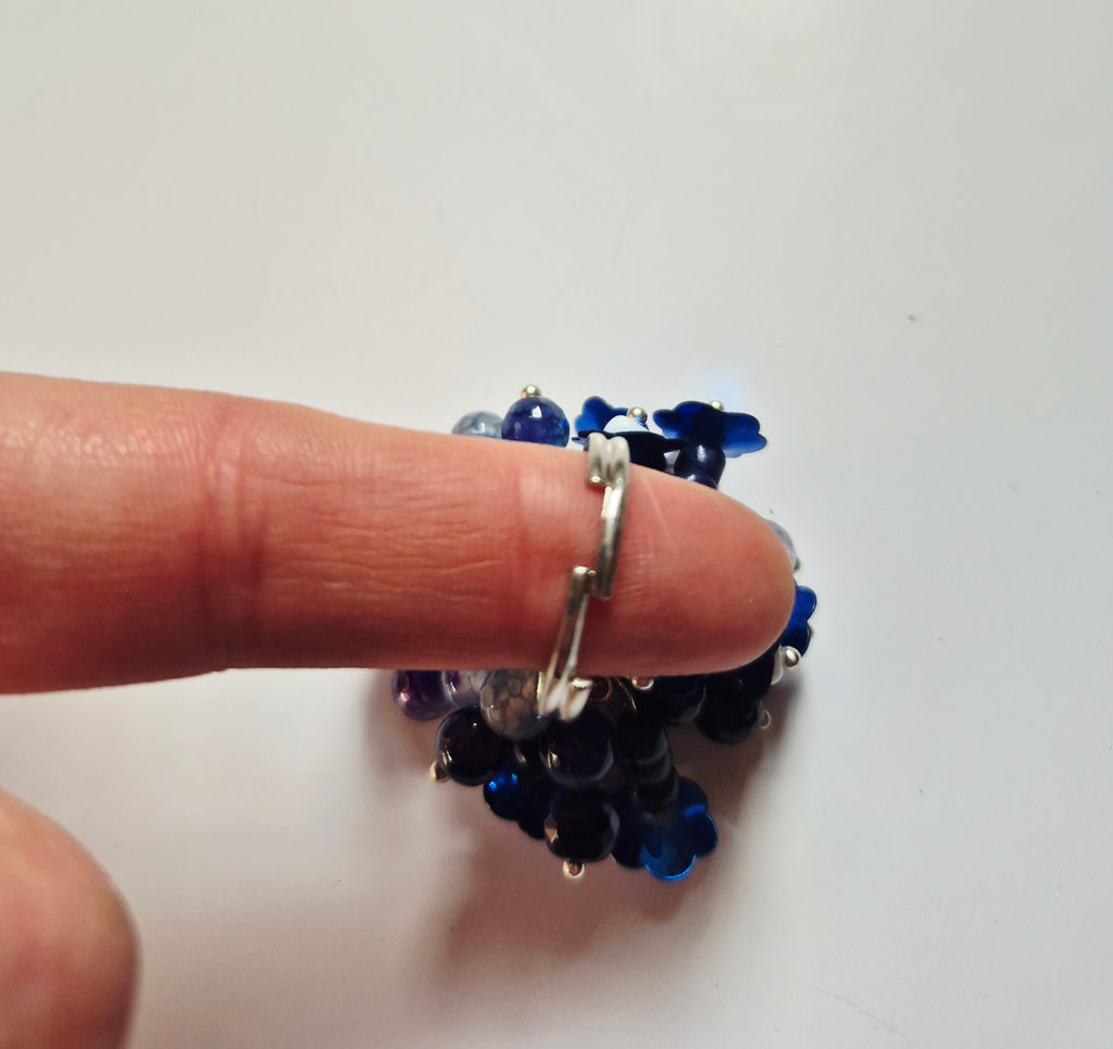 Anillo lentejuelas azul