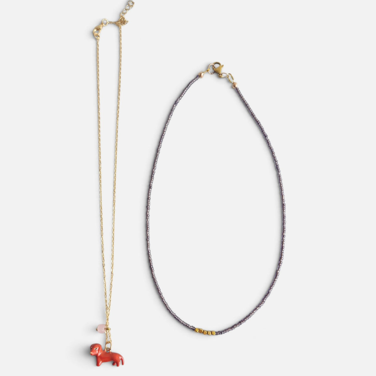 Set de collares Salchicha y mostacillas