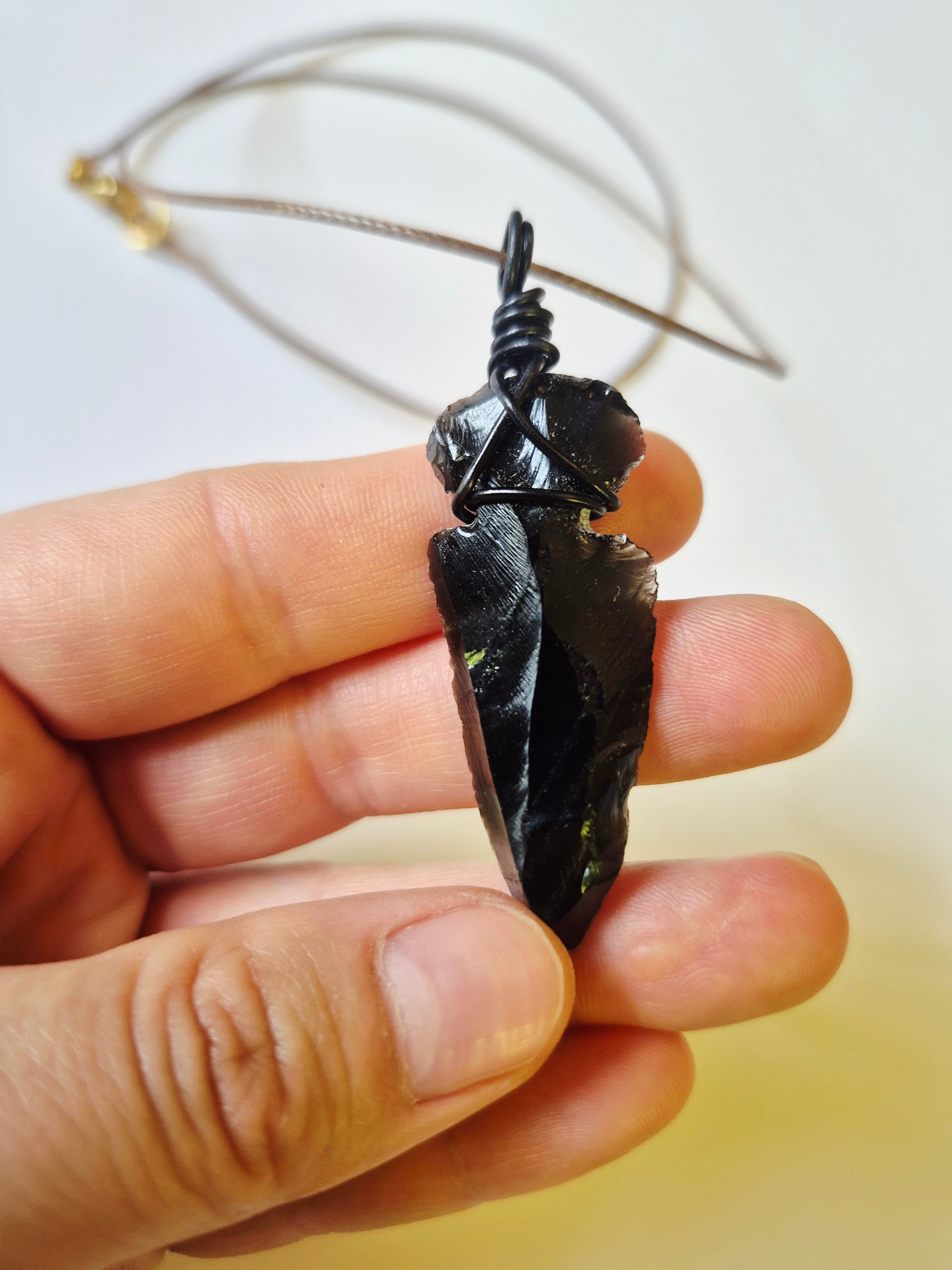 Collar de Obsidiana Negra Natural