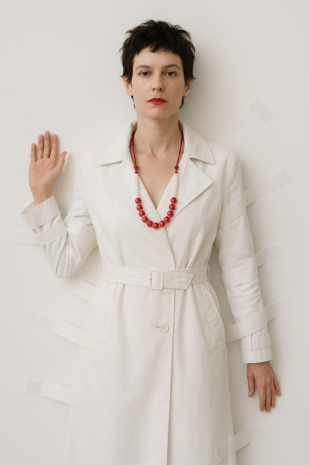 Collar rojo y blanco
