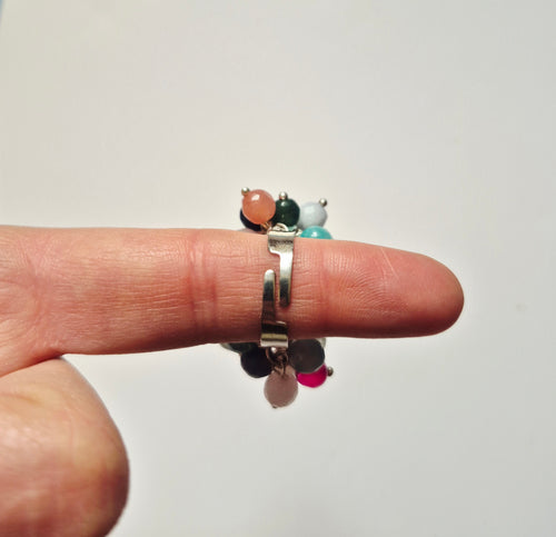 Anillo ágatas colores