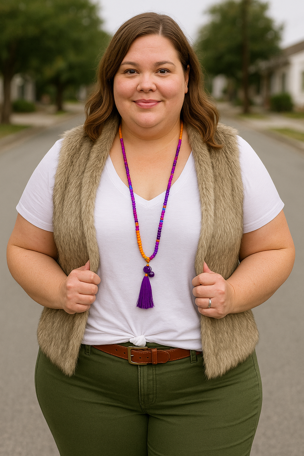 Collar mostacillas y borla