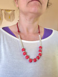 Collar rojo y blanco