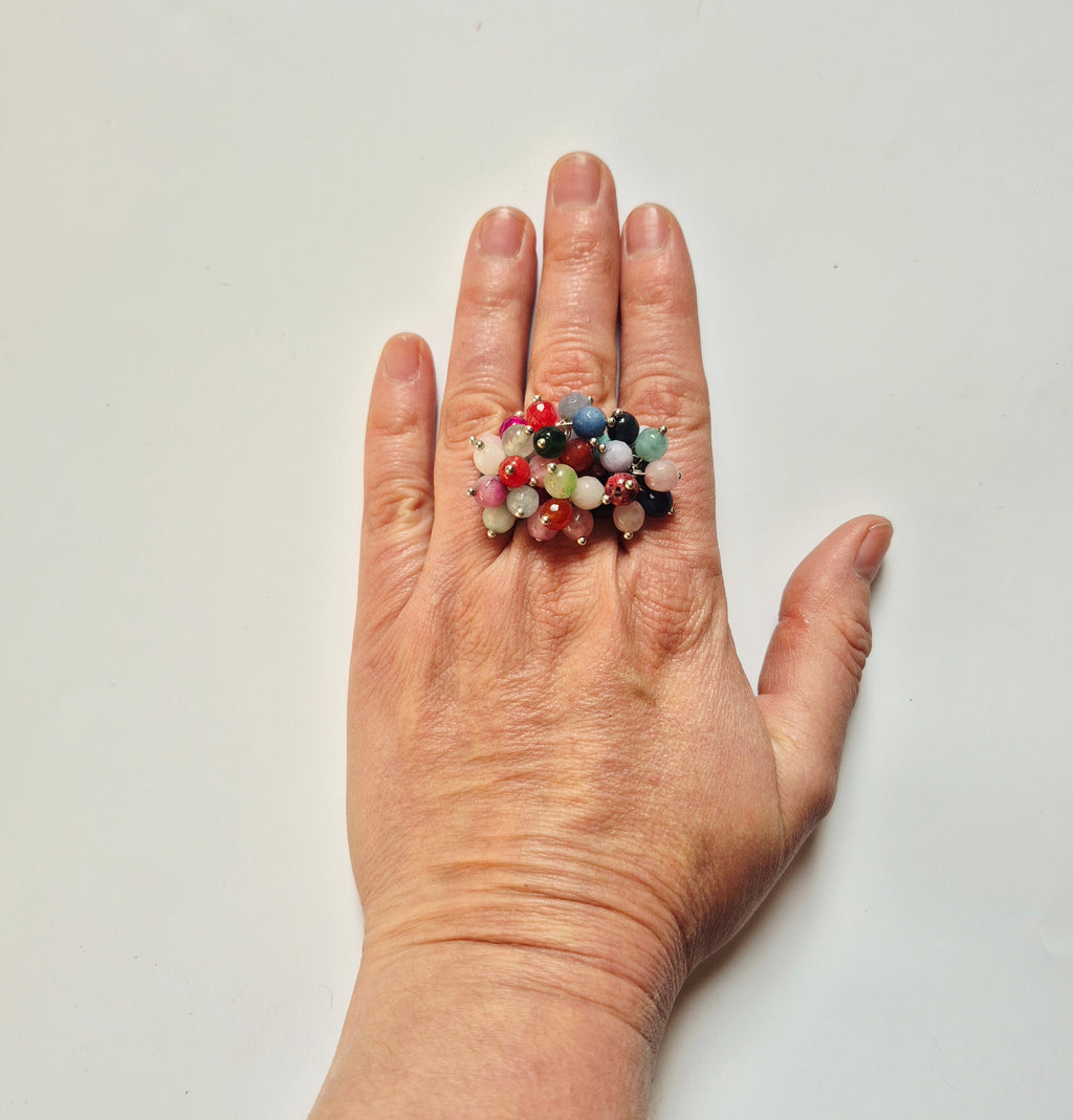 Anillo ágatas colores
