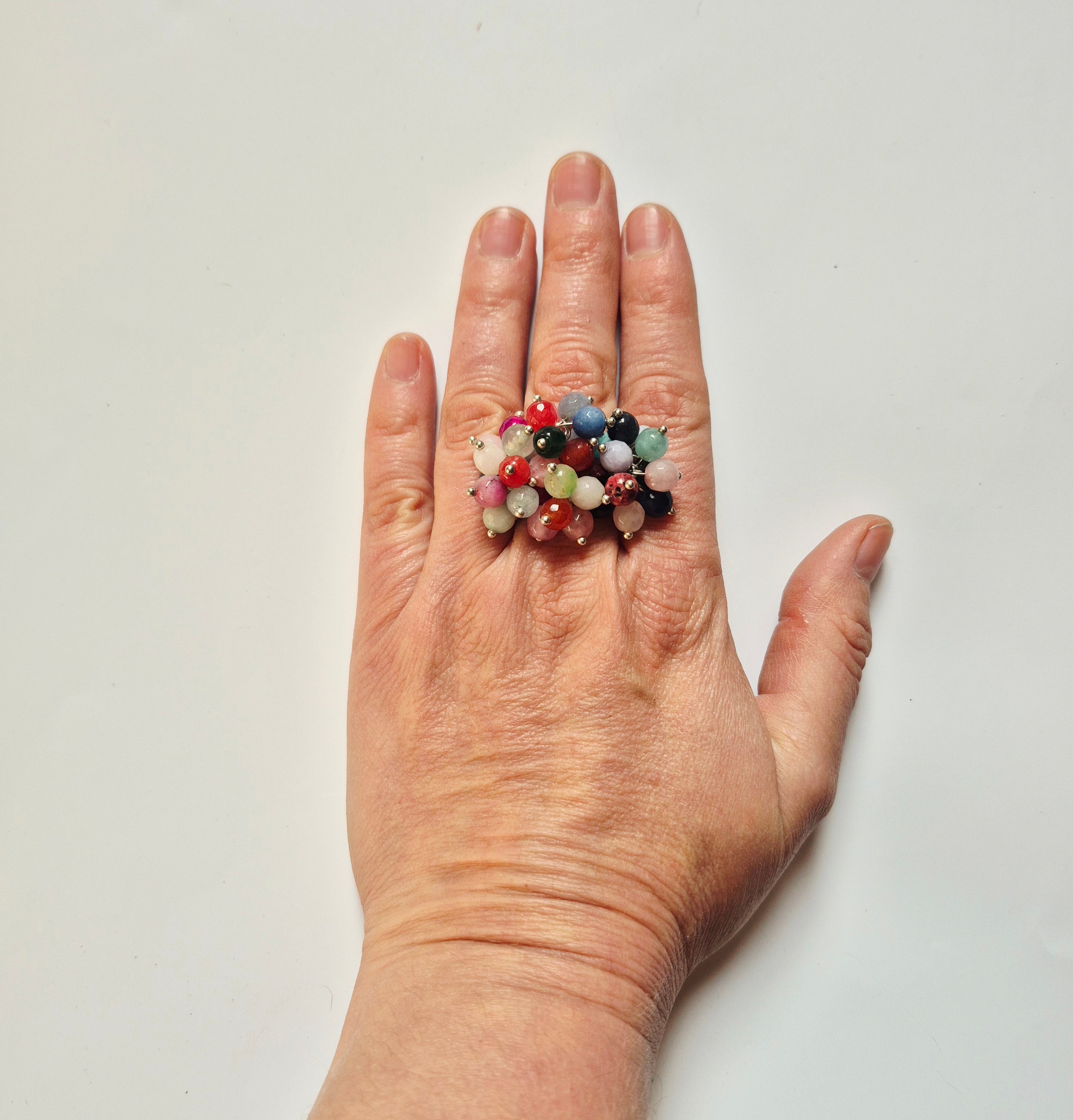Anillo ágatas colores